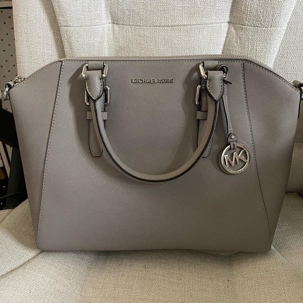 Michael Kors Elegant Gray Satchel